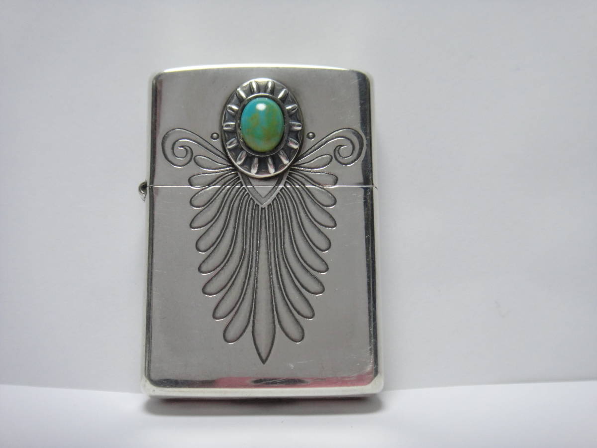 アーマー ターコイズ ZIPPO ARMOR ジッポー 希少 04 3Dレーザー 貼 