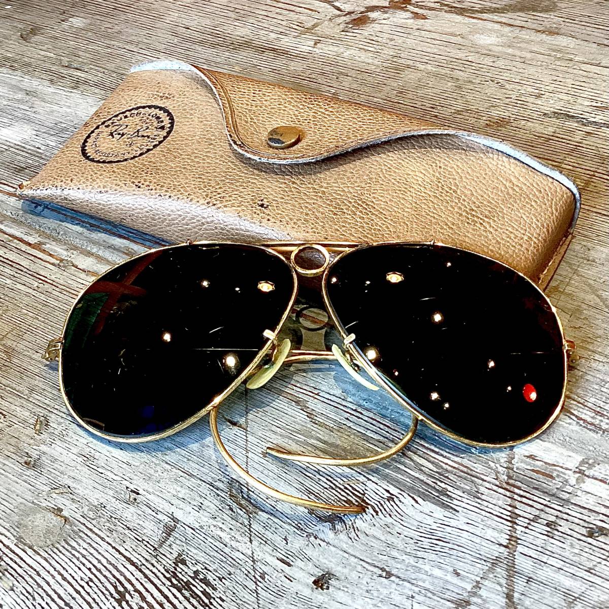 ☆レイバン/Ray-Ban/サングラス/B&L/USA/10KGF/アビエーター/ケース付