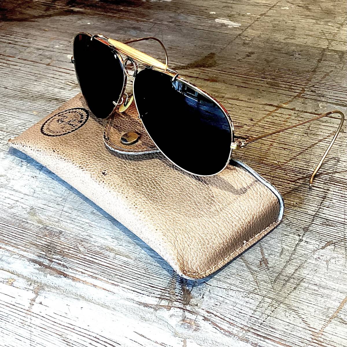 ☆レイバン/Ray-Ban/サングラス/B&L/USA/10KGF/アビエーター/ケース付