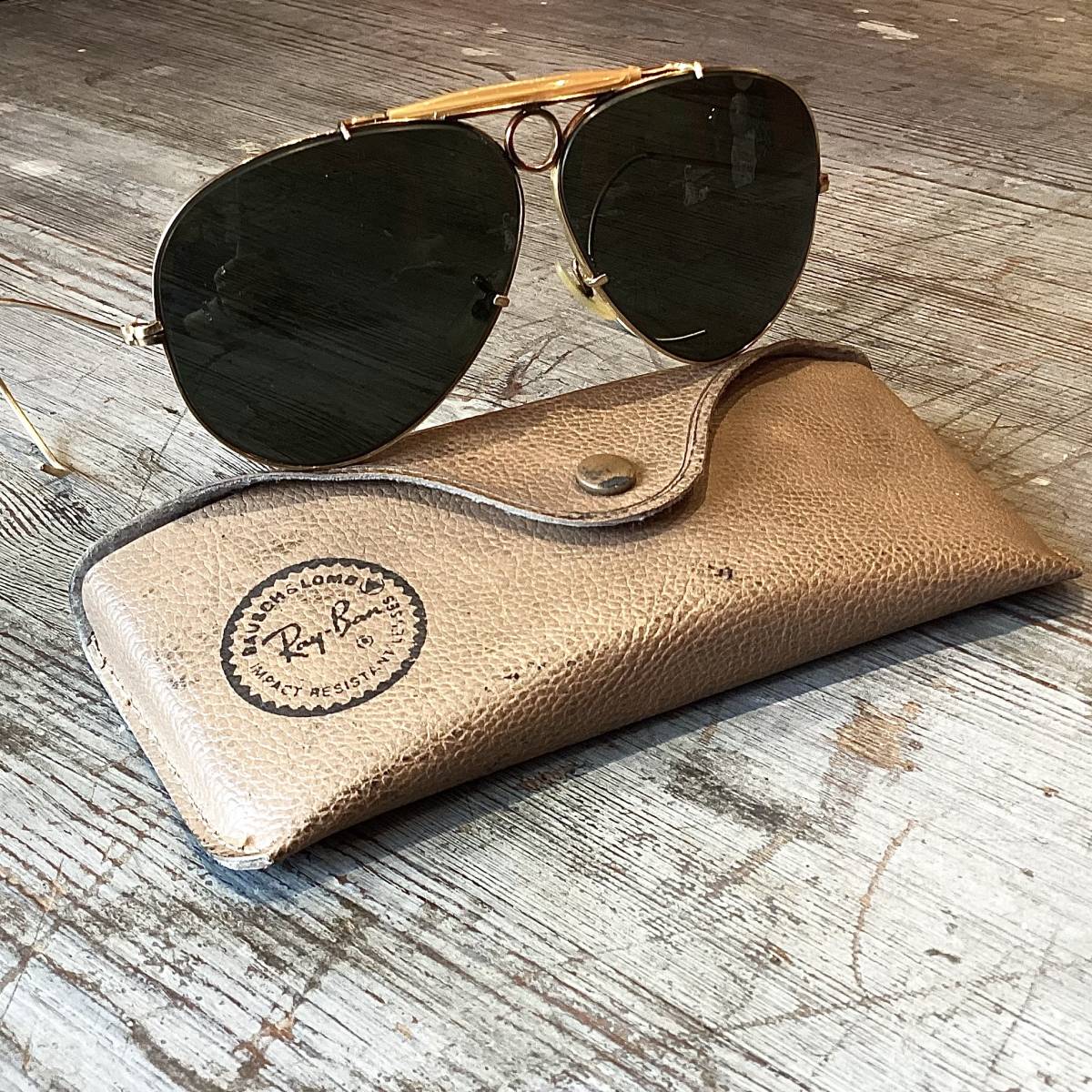 ☆レイバン/Ray-Ban/サングラス/B&L/USA/10KGF/アビエーター/ケース付