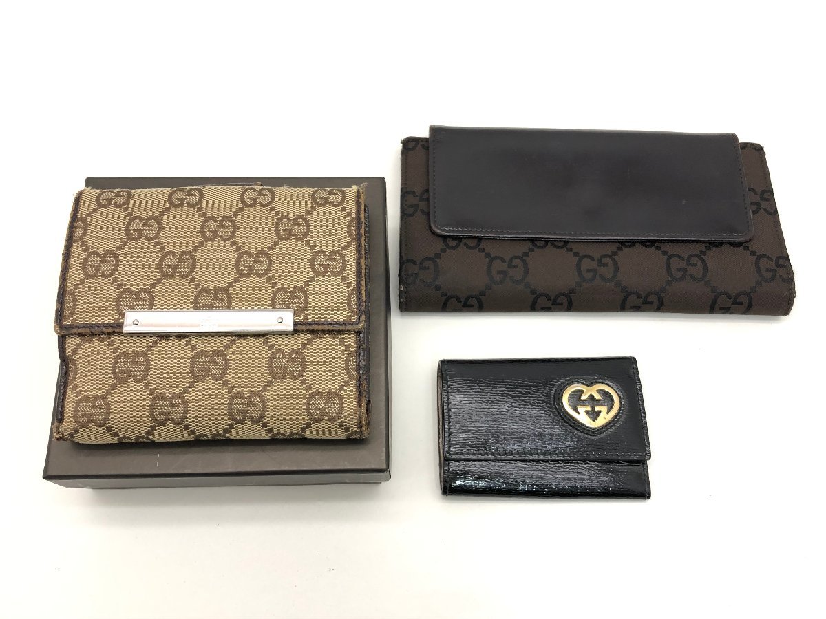  GUCCI GGキャンバス インターロッキング ハート 他 長財布 二つ折り財布 キーケース 3点 まとめ sm0904021(女性用財布)｜売買されたオークション情報、yahooの商品情報をアーカイブ公開 - オークフ 服飾小物