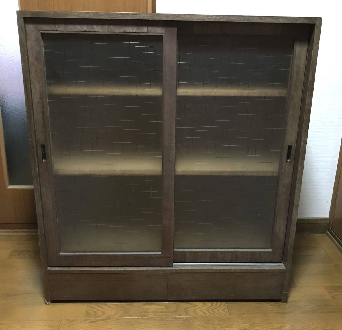 ショー スリガラス 古い書棚 収納棚 整理棚 書類棚 スリム 57643-57644