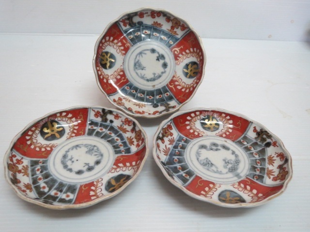 古伊万里 染付 暦紋 蕎麦猪口 江戸期 C736AS-BXr 古伊万里 染付 暦紋