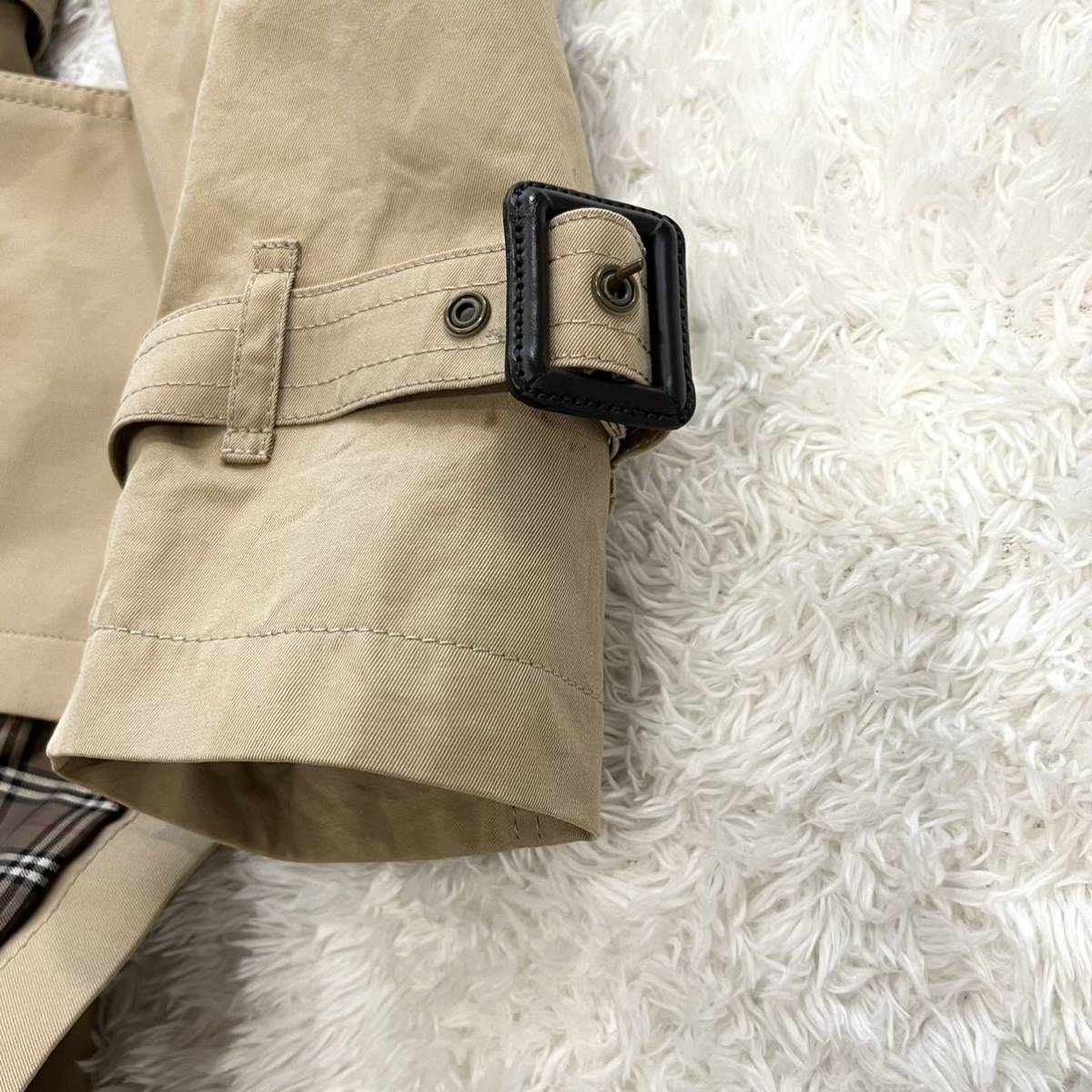 Lサイズ/極美品●バーバリーブラックレーベル トレンチコート ダブル BURBERRYBLACKLABEL ライナー付き ロング ノバチェック ベージュ 後期 トレンチコート バーバリーブラックレーベル 極美品✨ Pコート ショート丈 極希少