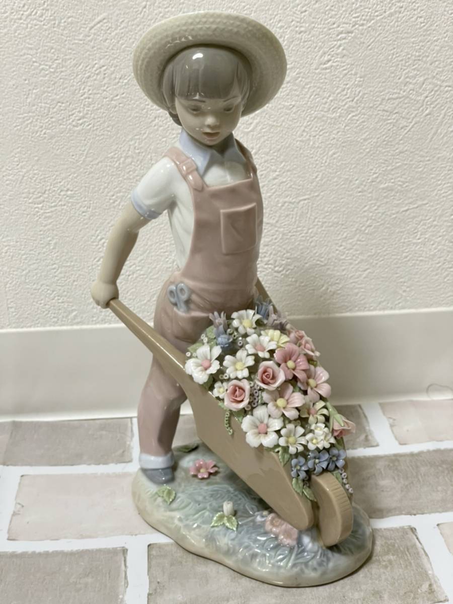 LLADRO リヤドロ 花車を押す少年 フィギュリン 1283 陶器 置物
