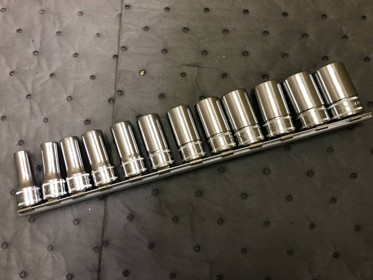 未使用 Snap-on スナップオン 3/8 セミディープソケットセット FSMS8〜19 12本セット