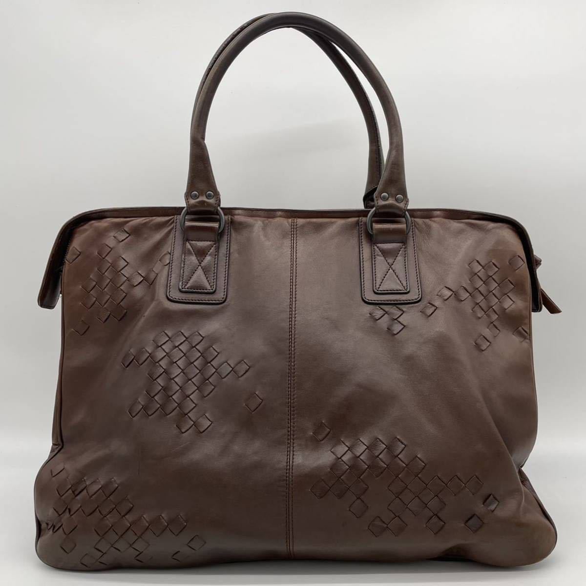 1円 ボッテガヴェネタ ビジネスバッグ ブリーフケース イントレチャート ラムレザー 茶色 ブラウン 書類かばん メンズ ボッテガヴェネタ BOTTEGA ビジネスバッグ VENETA（ボッテガ・ヴェネタ） カーフ VENETA(ボッテガ・ヴェネタ)