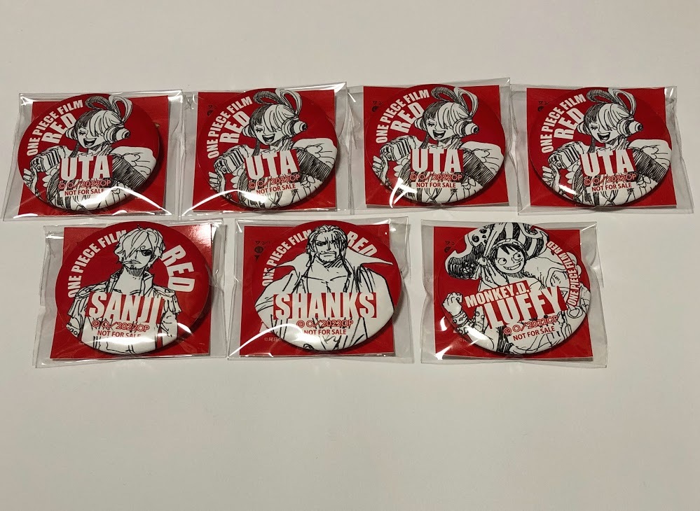 ONE PIECE FILM RED オリジナル缶バッジ 計7点セット ☆ UTA ウタ ×4点 