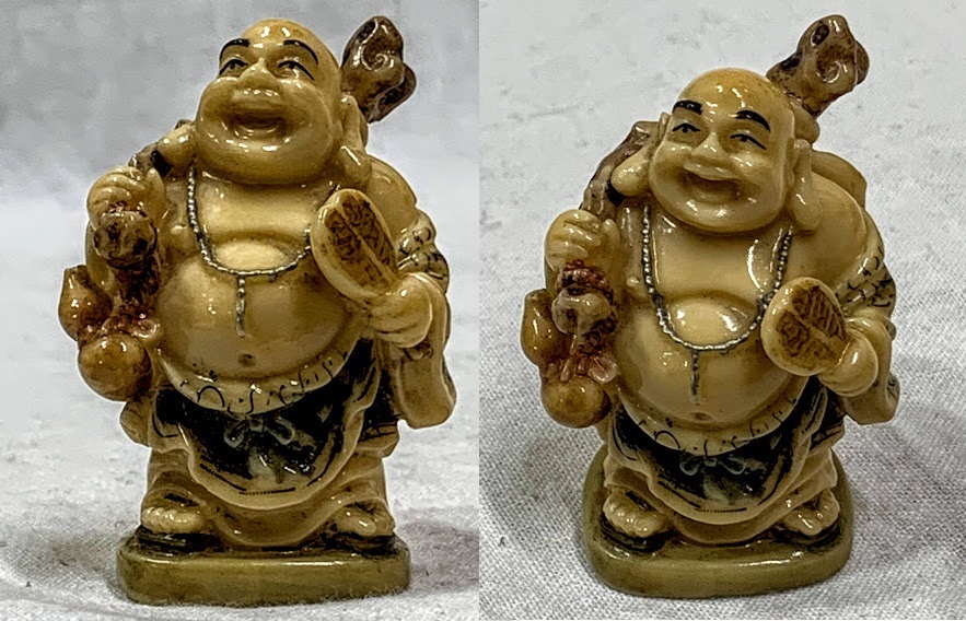 置物根付七福神古美術品細密細工骨董アンティーク彫刻 工芸品在銘