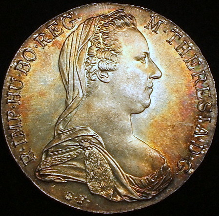 オーストリア大型銀貨】(1780年銘 約28g 直径40mm リストライク品