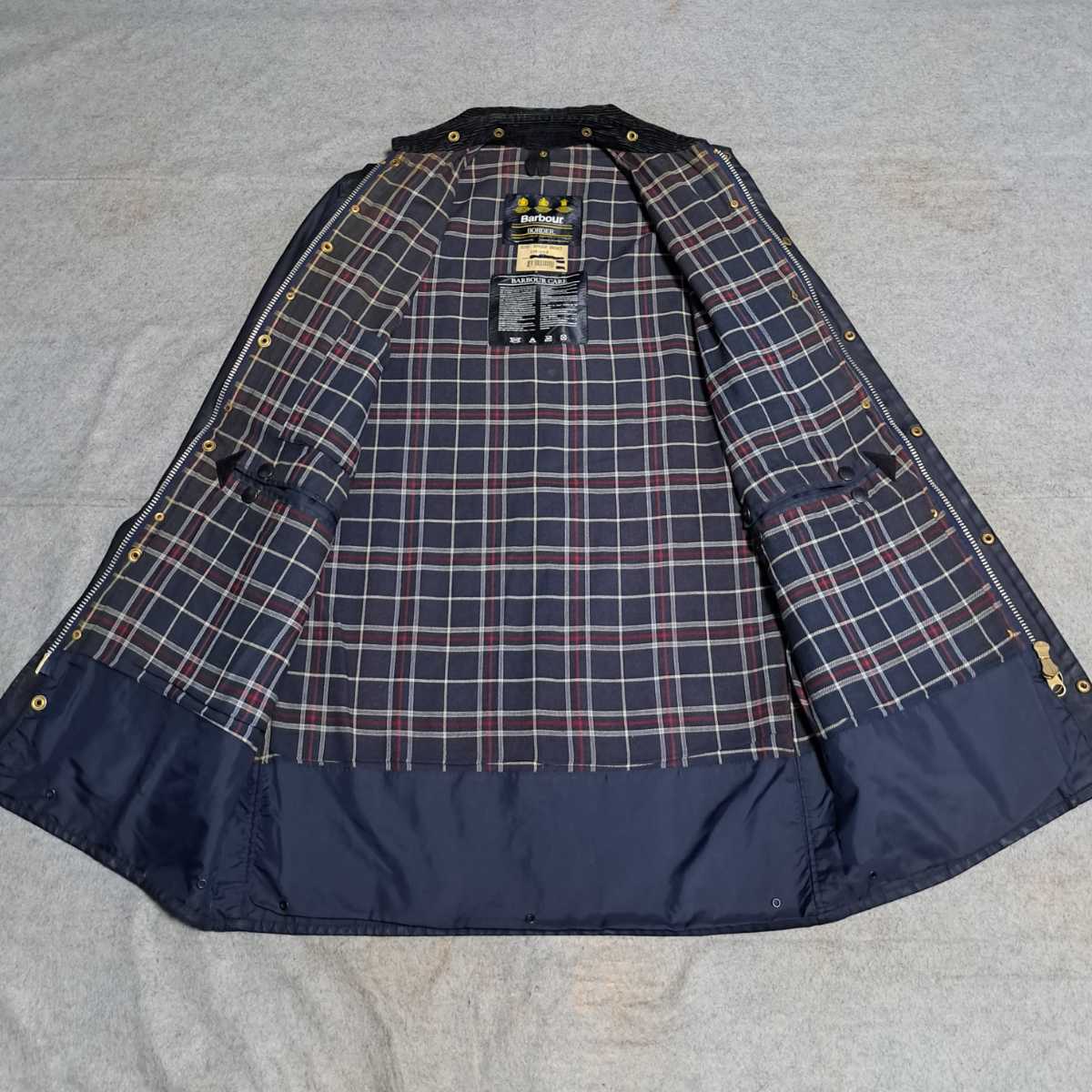希少 90s 綺麗 ミント 38 バブアー ボーダー ネイビー Barbour border