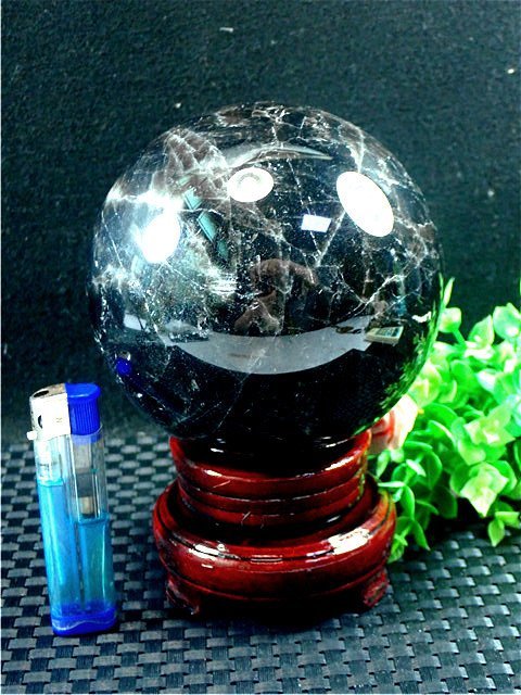 丸玉 モリオン - メルカリ 113mm AAA級魔除け天然モリオン黒水晶丸玉b91C1