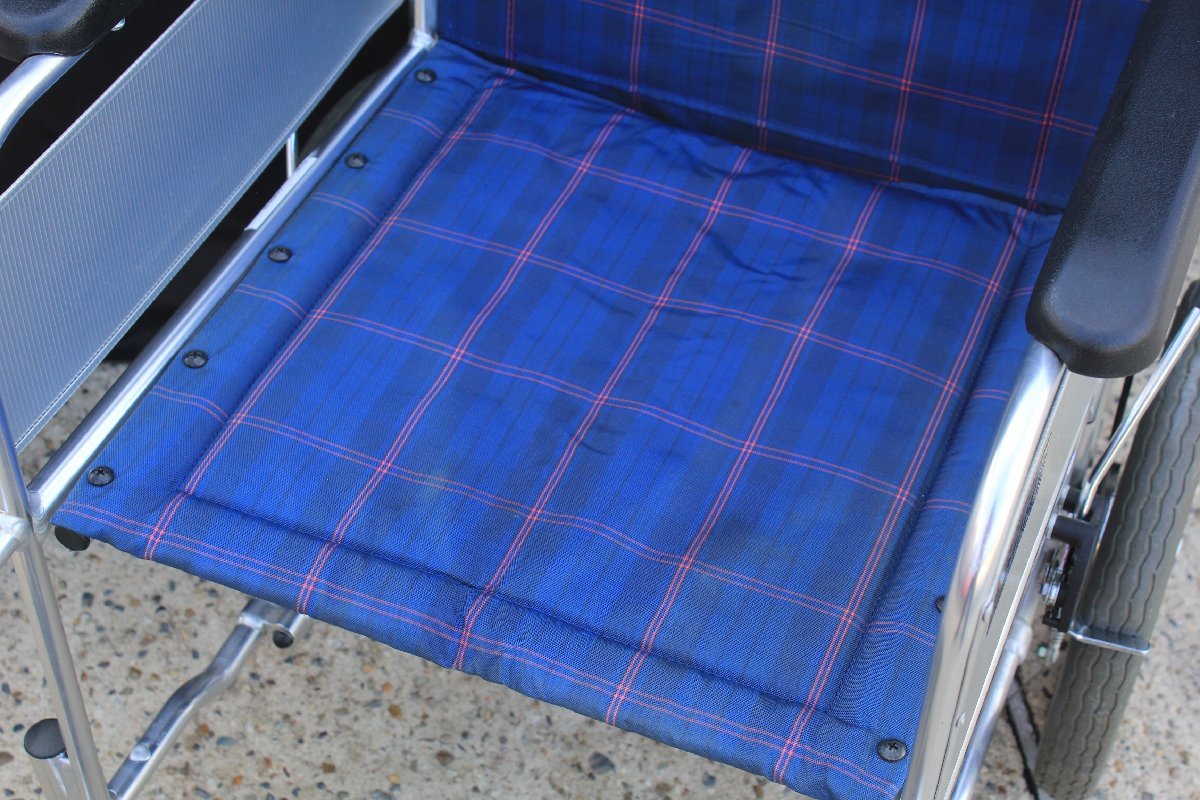Miki 新品 ミキ □ 介助式車椅子 青チェック9.2kg C43KDB-SP MIKI 介助式