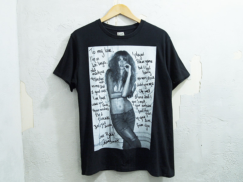 希少 Rags McGREGOR ガール フォト Tシャツ L 黒 ブラック BLACK