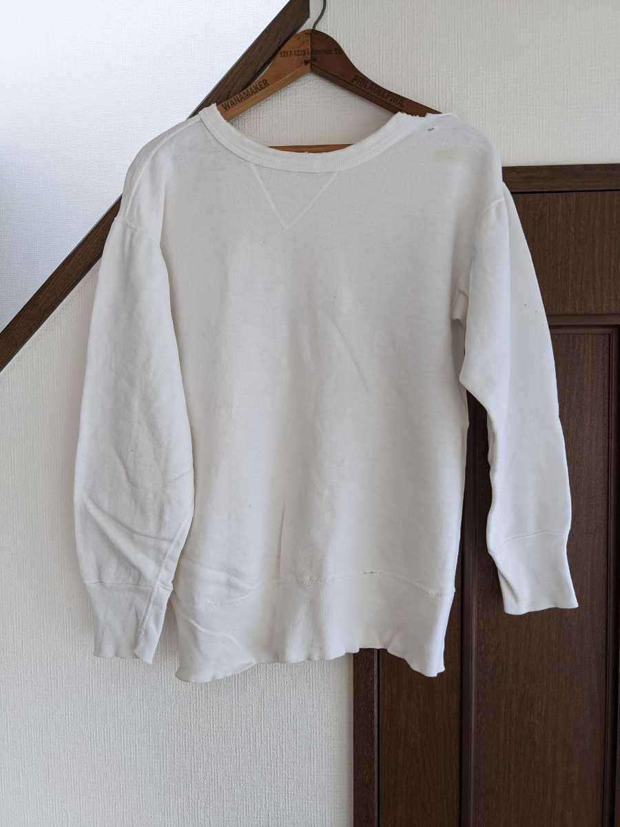 60s vintage sweat 前Vガゼットビンテージ スウェット 白ボディ 50年代 60年代 vintage sweat 前V ヴィンテージスウェット 白 50's