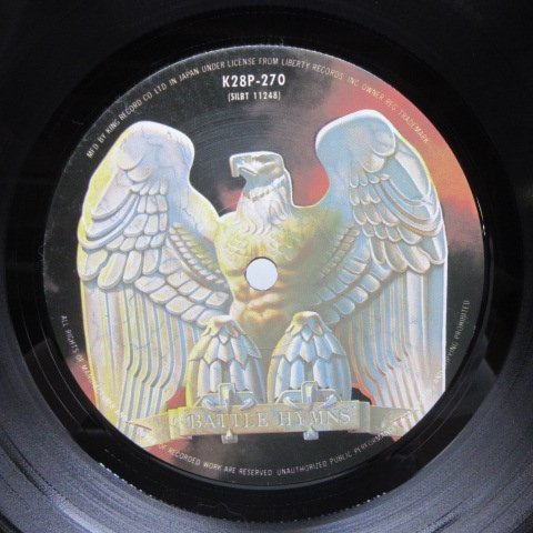 帯付】Manowar(マノウォー)「Battle Hymns(地獄の鎮魂歌)」LP（12