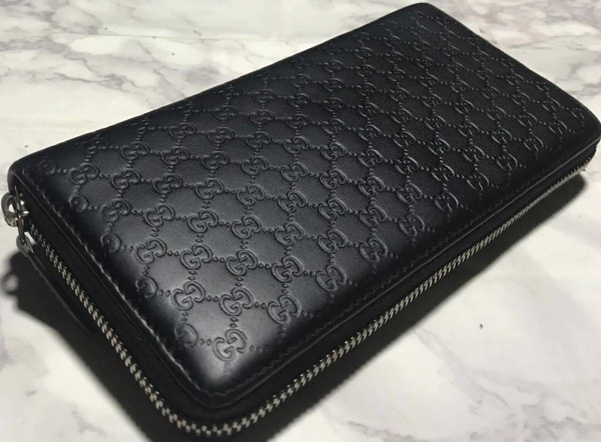 良品鑑定済み／GUCCIマイクロGGラウンドファスナー／シリアル番号