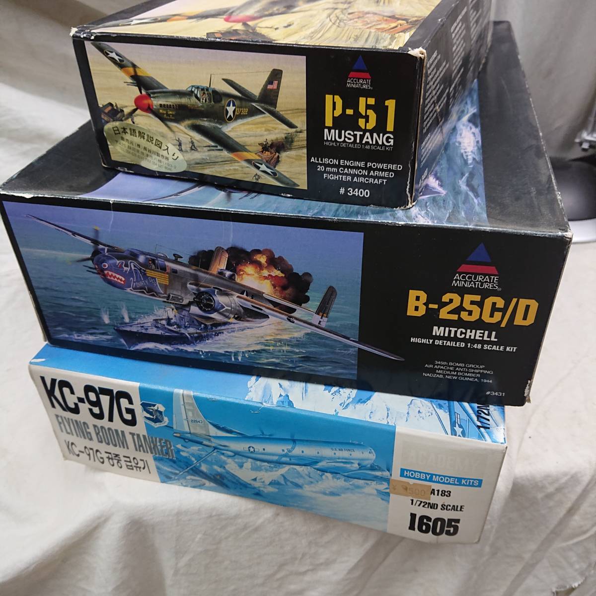セール，100%新品 アキュレイト ミニチュア_1/48_P-51_B-25C/D_アカデミー_1/72_KC-97Gの3機セット_部品袋 未組立 もジャンク扱い(アメリカ)｜売買されたオークション情報、yahooの商品情報をアーカイブ公開 - オークフ アメリカ