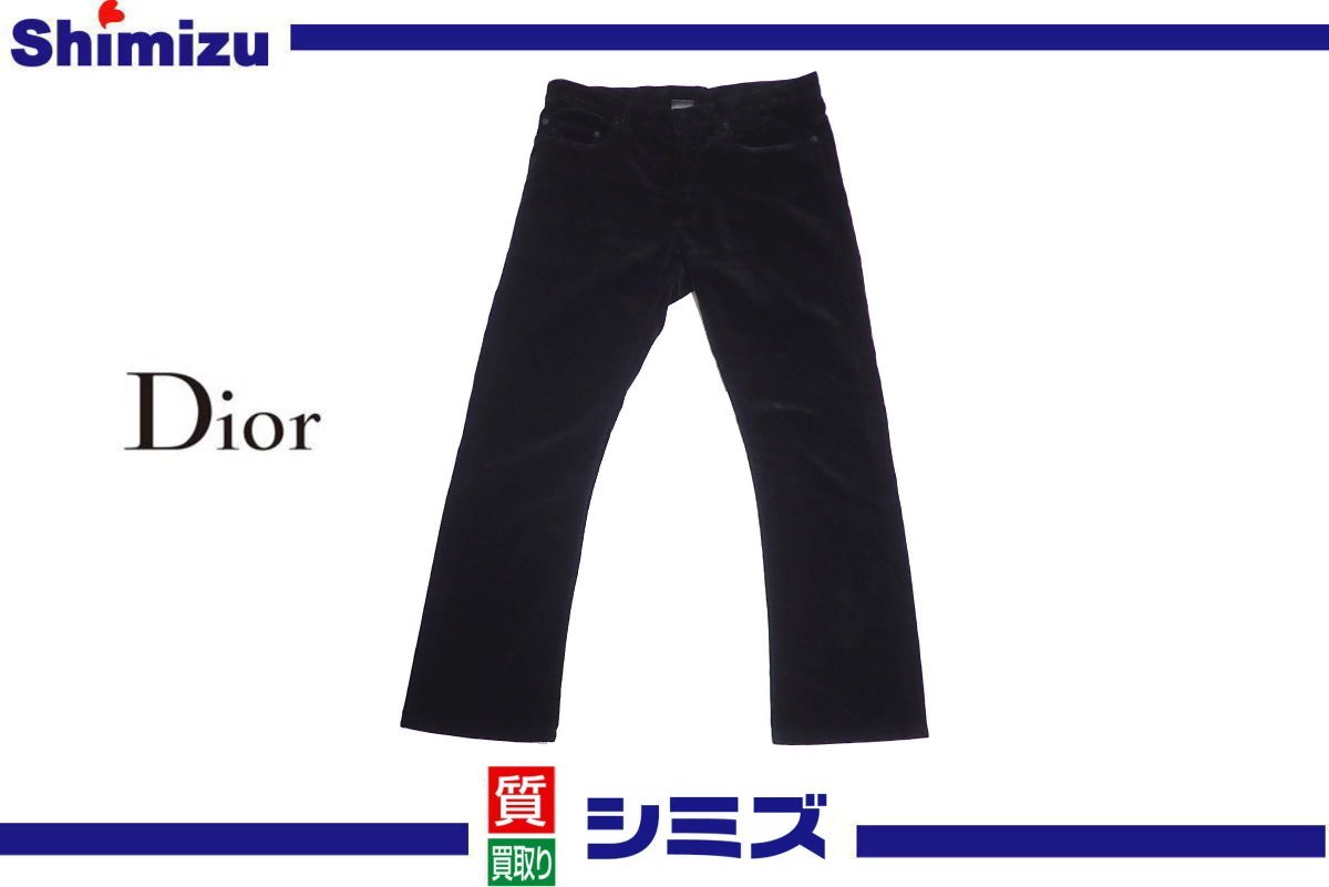 DIOR HOMME (ディオール オム) ベロア加工デニムパンツ ブラック