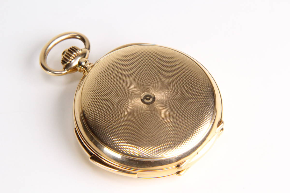 【動作テスト動画有】レア 美品 貴重 14金 ベル付き 懐中時計 J. Barth & Fils フルハンター 14k 126g 動作品 骨董 古美術 日本 純金_8