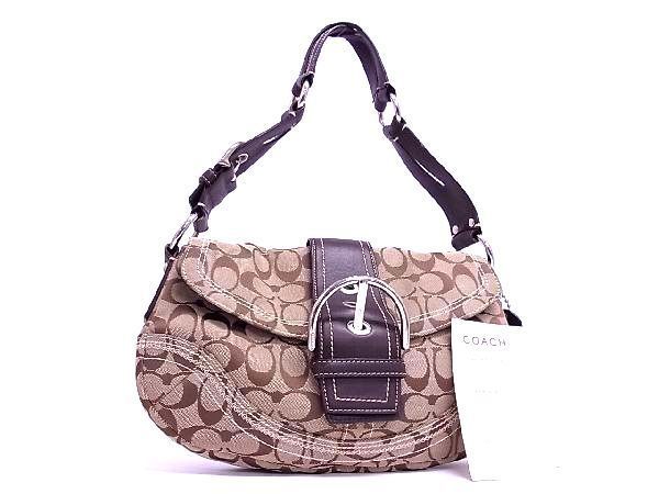 1円 □美品□ COACH コーチ 10603 シグネチャー キャンバス×レザー 