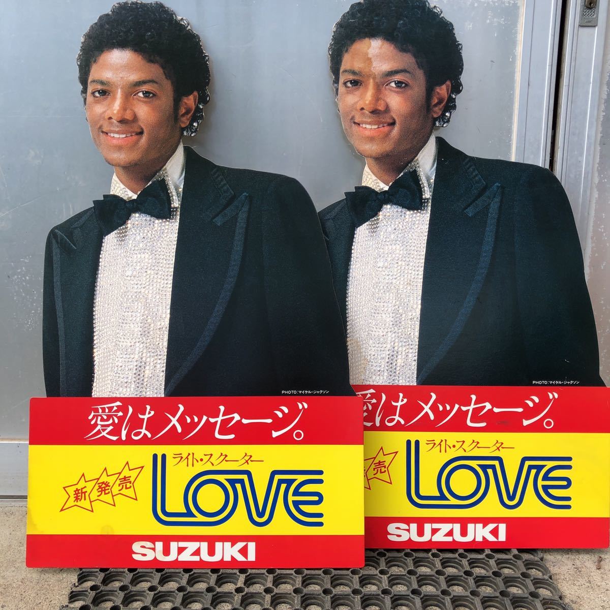 レア！　希少　マイケルジャクソン　スズキ　LOVE ラブ　電飾看板用　パネル マイケル ジャクソン SUZUKI LOVE ライトスクーター パネルポスター 二