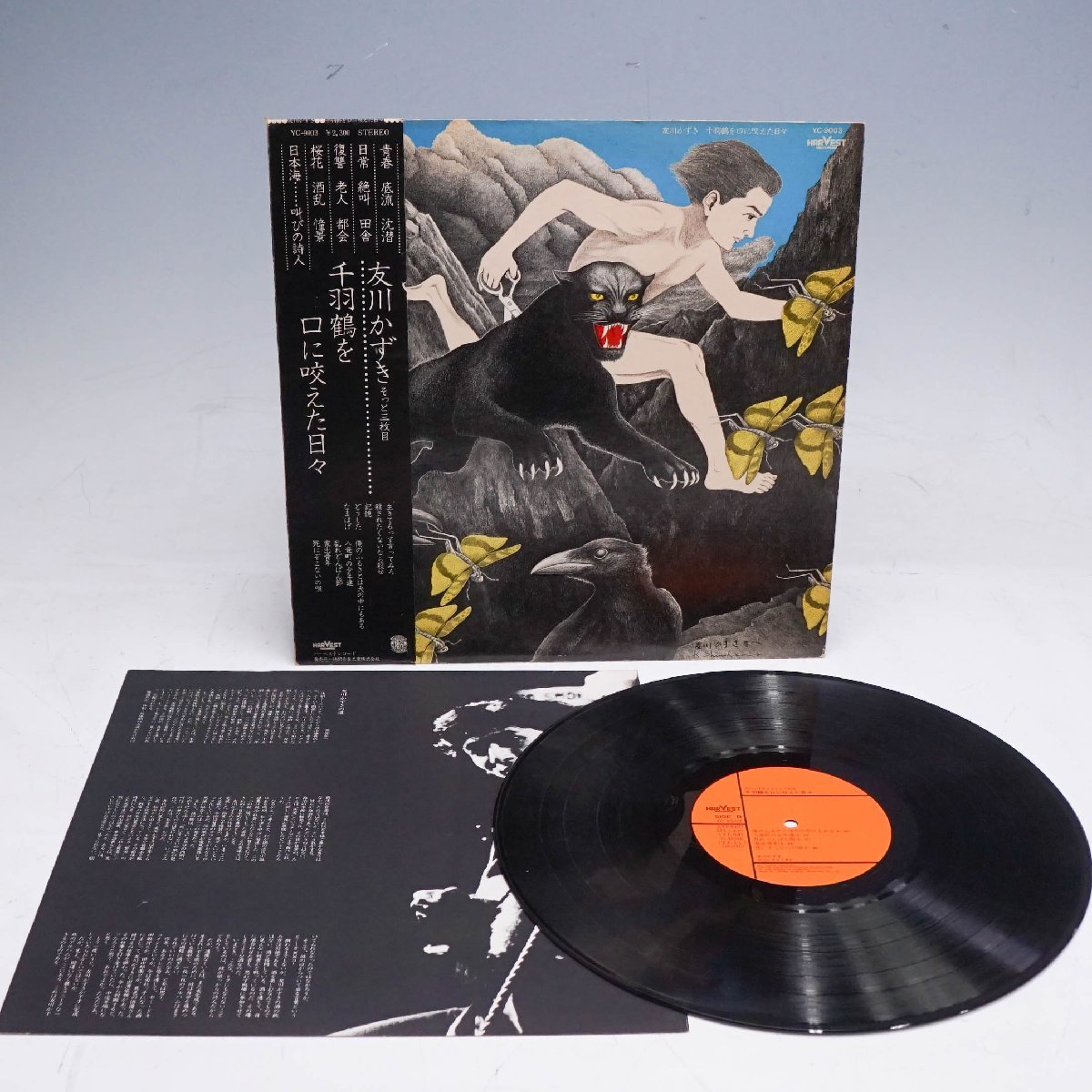 友川かずき 千羽鶴を口に咬えた日々 - 〕友川 貴重 LP レコード〔 友川