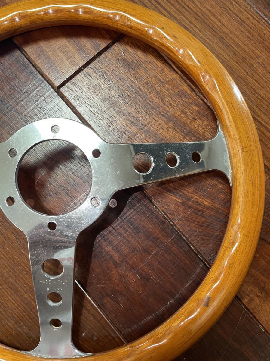 モモ スーパーインディ 34.5φ 当時物 ウッド ホーンボタン付 ネジ付