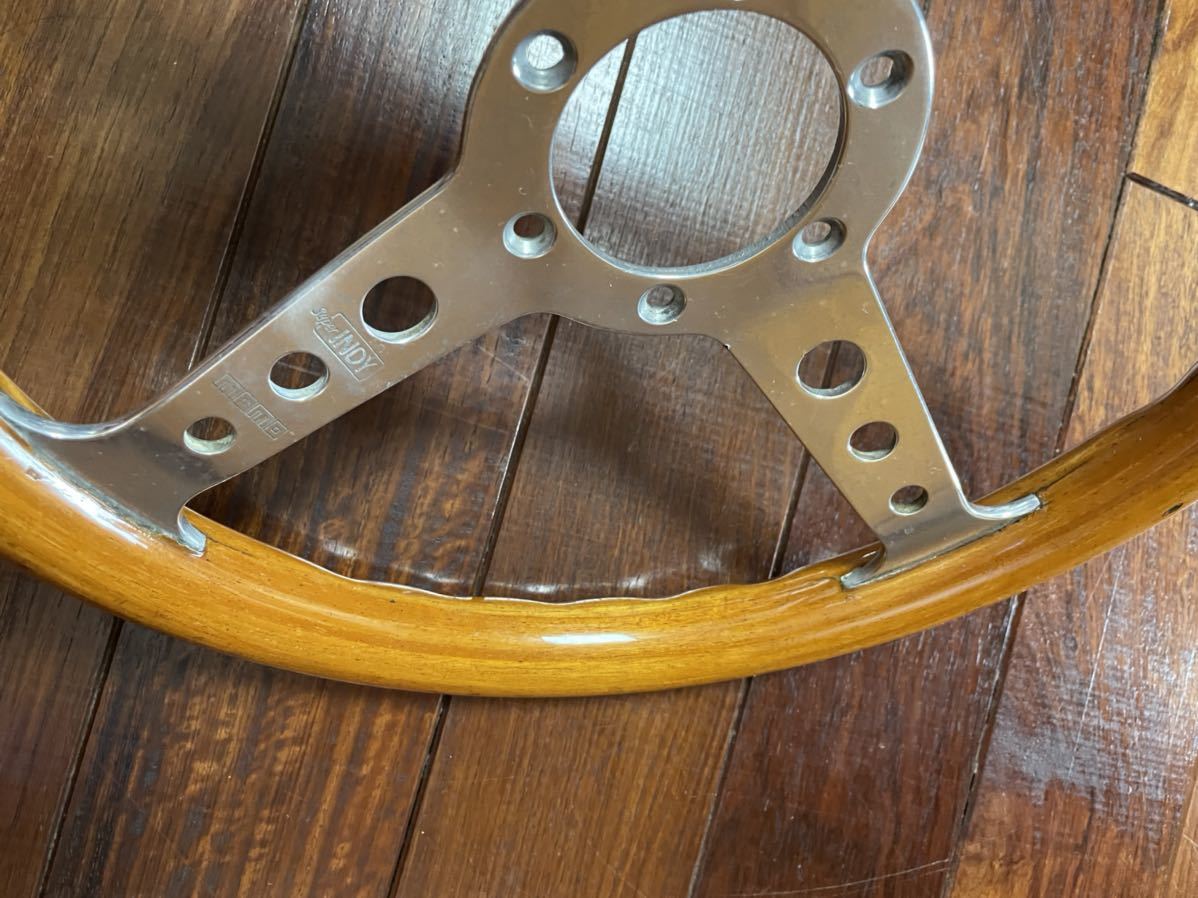 モモ スーパーインディ 34.5φ 当時物 ウッド ホーンボタン付 ネジ付