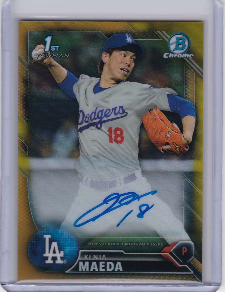 オンライン特売 前田健太 2016 BOWMAN CHROME GOLD REF AUTO /50 直筆
