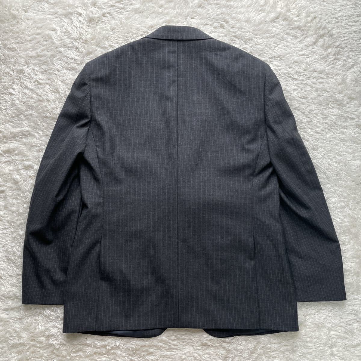 未使用SUIT SELECT スーツセレクト【紳士の佇まい】BB6 Lサイズ相当 スーツセットアップ グレー ストライプ 総裏 3B 段返り ウール SELECT SUIT スーツセレクト SELECTION｜6WAYスーツ｜スーツセレクト｜ショップ SELECT◇スーツ&frasl;Y6&frasl;ウール&frasl;GRY&frasl;ストライプ&frasl;BLK1707 WEB限定&frasl;OUTLET発送在庫ありRBC年間ノーカラー1釦