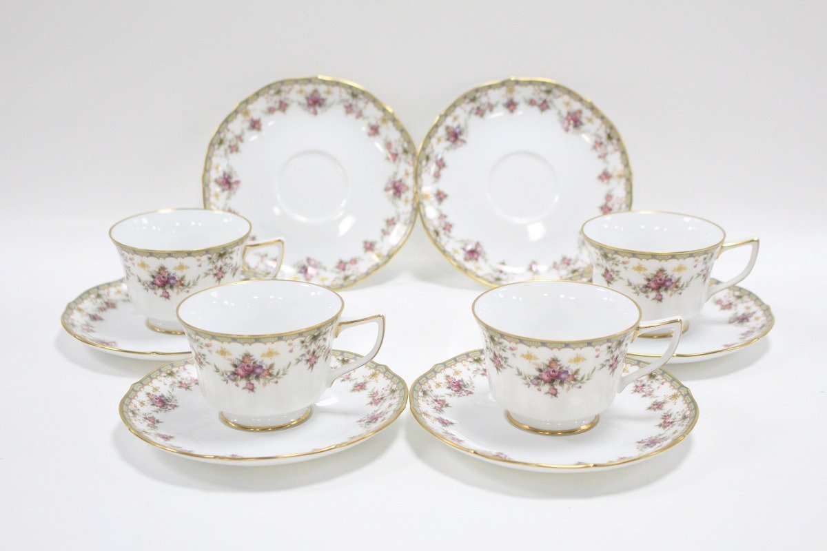 大得価，SALE】 ノリタケ カップ ソーサー 4客 セット ローズパレス 
