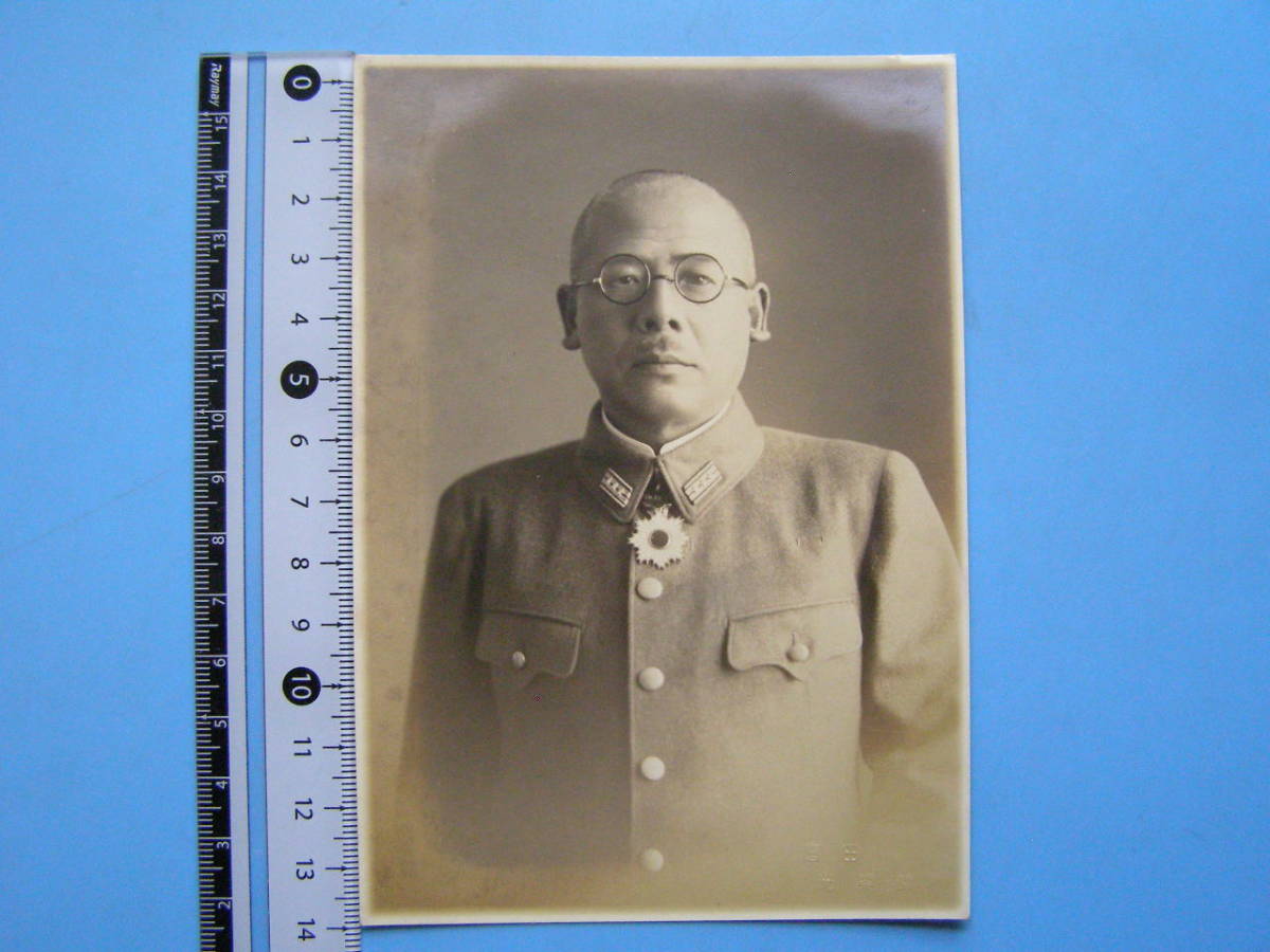 J45) 写真 古写真 戦前 人物 軍人 陸軍軍人 山崎保代 アッツ島 陸軍中 