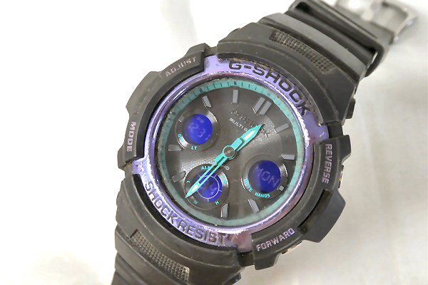 Й☆②CASIO カシオ☆G-SHOCK☆AWG-M100SBL☆黒×紫×緑☆TOUGH SOLAR