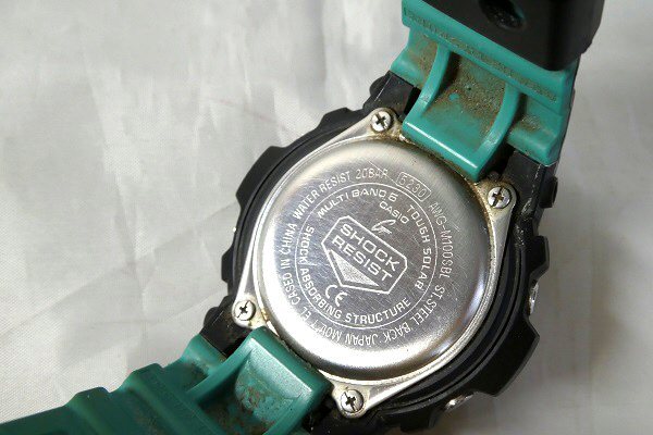 Й☆②CASIO カシオ☆G-SHOCK☆AWG-M100SBL☆黒×紫×緑☆TOUGH SOLAR