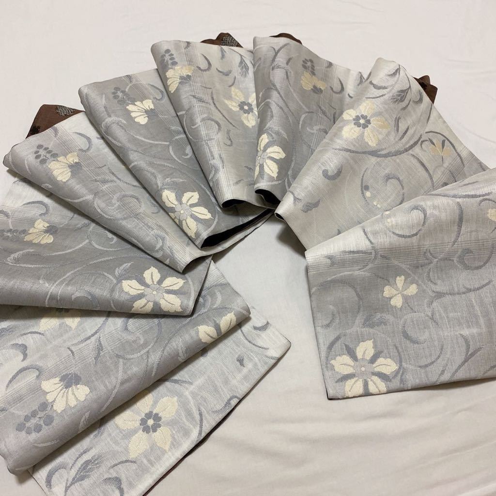 着物月花 唐花文 雪輪紋 リバーシブル 京袋帯 全通柄 正絹 ガード加工 