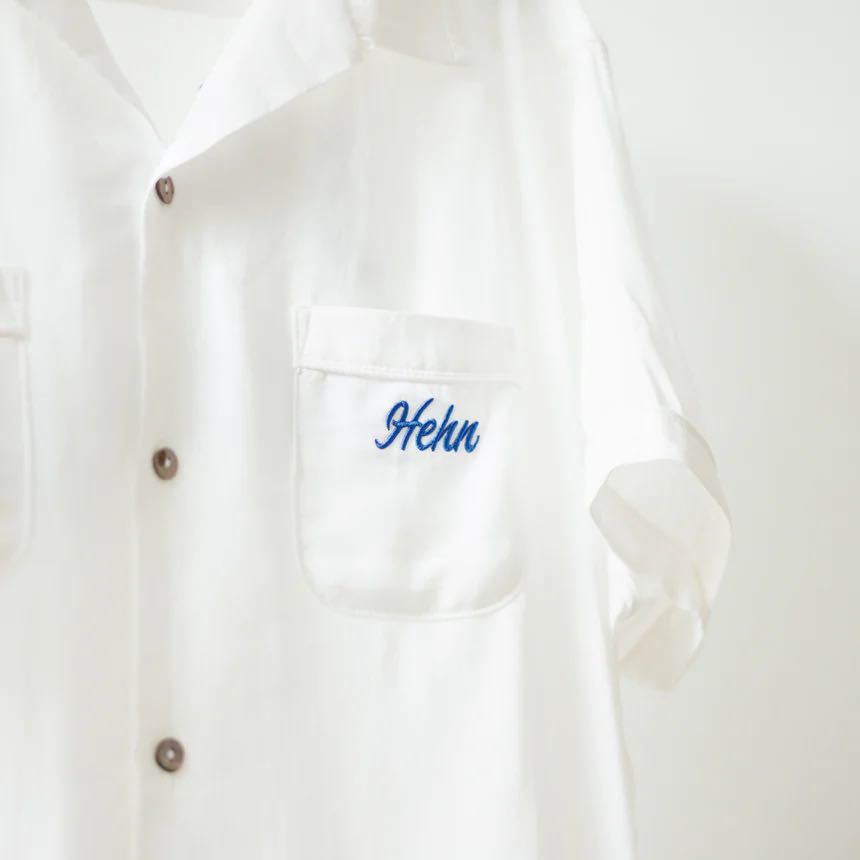 藤井風　ヘンレコ　ボーリングシャツ白Sサイズ 藤井風 ヘンレコ ユニフォーム ボーリング シャツ ホワイト（青春） S