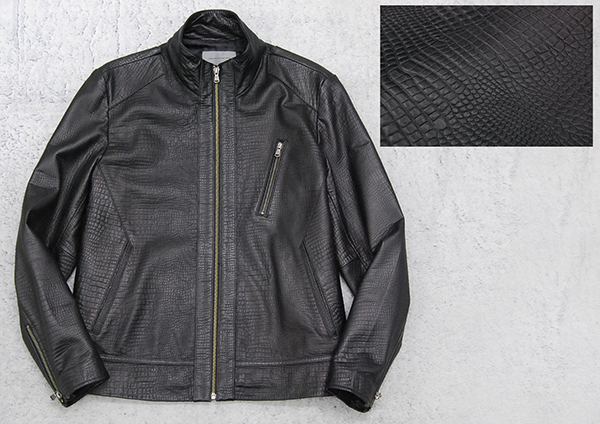 定価18万 美品 ルーマニア製 ボリニ ミラノ BOLINI MILANO 羊革 クロコ 