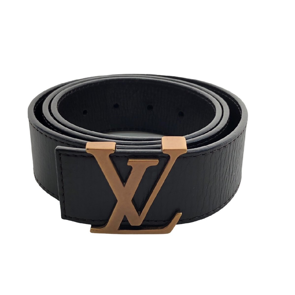 LOUIS VUITTON ルイヴィトン ベルト レザー ロゴ ゴールドカラー金具