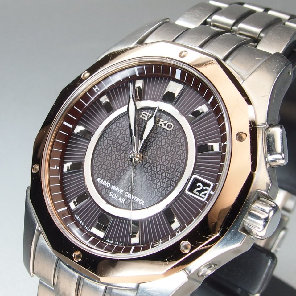 稼働セイコー BRIGHTZ 電波ソーラー腕時計 7B22-0AC0 チタン