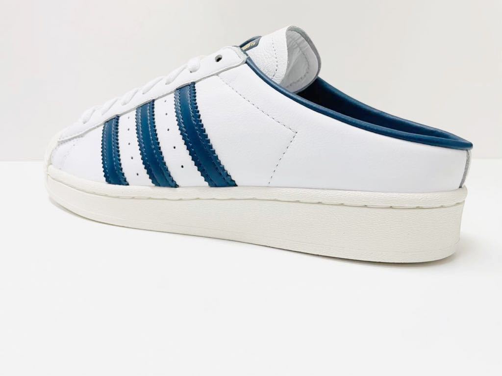 デッド!! 希少 新品 adidas SST MULE SUPERSTAR MULE スーパースター ミュール クロッグ サンダル ネイビー 白 × 紺 天然革 us 9 / 27 ㎝ SST Adifom ミュール 新品 希少 muleの通販