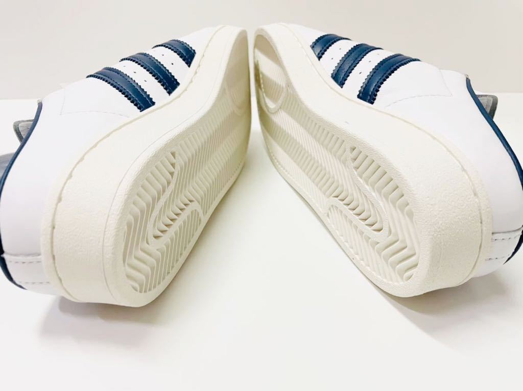 デッド!! 希少 新品 adidas SST MULE SUPERSTAR MULE スーパースター ミュール クロッグ サンダル ネイビー 白 × 紺 天然革 us 9 / 27 ㎝ SST Adifom ミュール 新品 希少 muleの通販