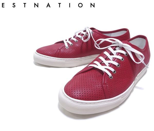 新作登場，セール 定価2.4万 ESTNATION エストネーション ローカット パンチング レザースニーカー 41 RED(25.5cm)｜売買されたオークション情報、yahooの商品情報をアーカイブ公開 - オークファン 25.5cm