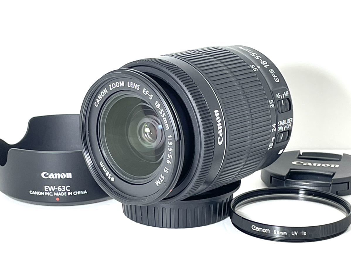 本日値下げ 極上美品 キャノン CANON EF-S 18-55mm F3.5-5.6 IS STM オリジナルフード Canon製レンズフィルター 付き Canon EF-S IS 6D レンズセット マクロレンズ