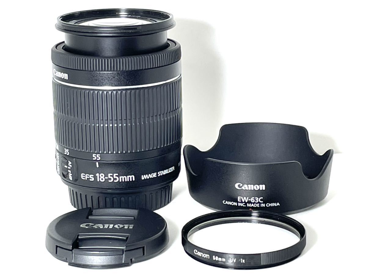 本日値下げ 極上美品 キャノン CANON EF-S 18-55mm F3.5-5.6 IS STM オリジナルフード Canon製レンズフィルター 付き Canon EF-S IS 6D レンズセット マクロレンズ