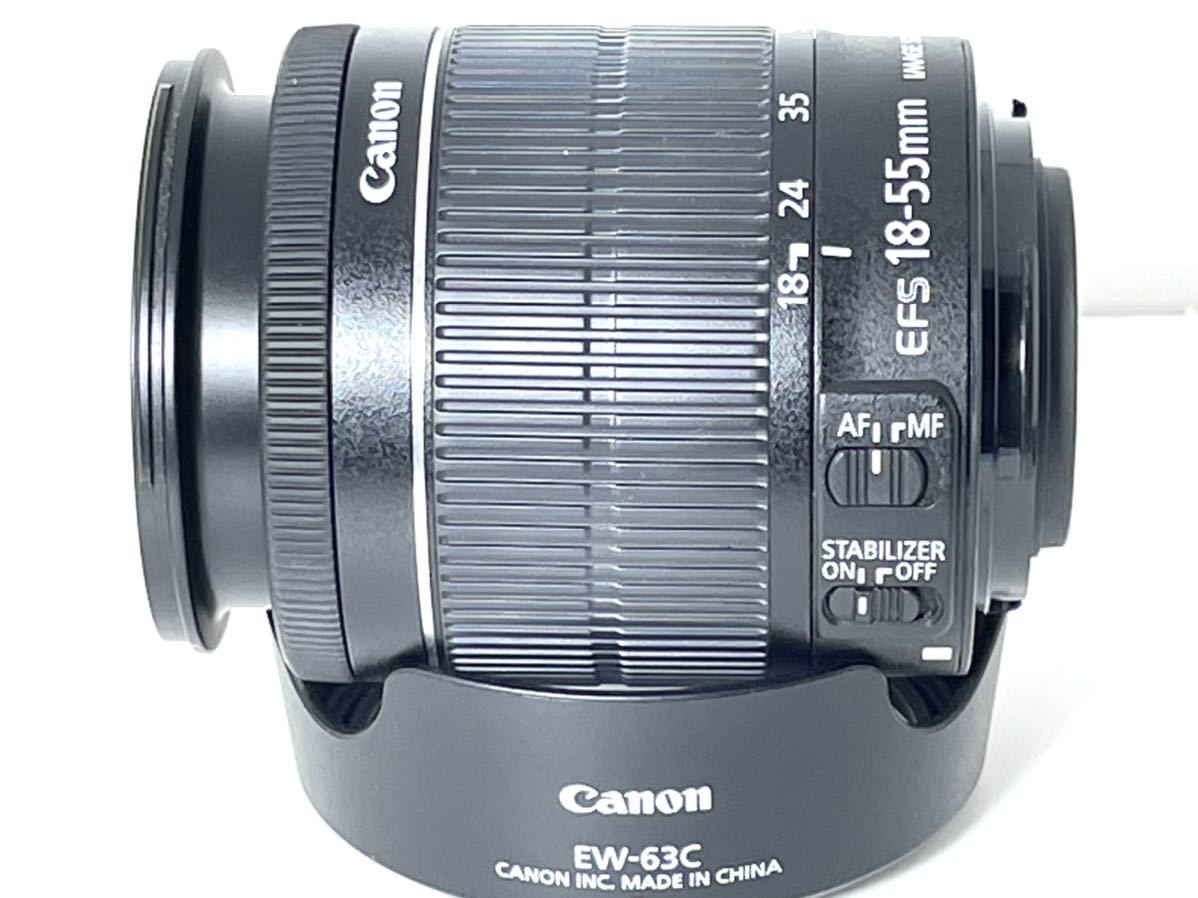 本日値下げ 極上美品 キャノン CANON EF-S 18-55mm F3.5-5.6 IS STM オリジナルフード Canon製レンズフィルター 付き Canon EF-S IS 6D レンズセット マクロレンズ