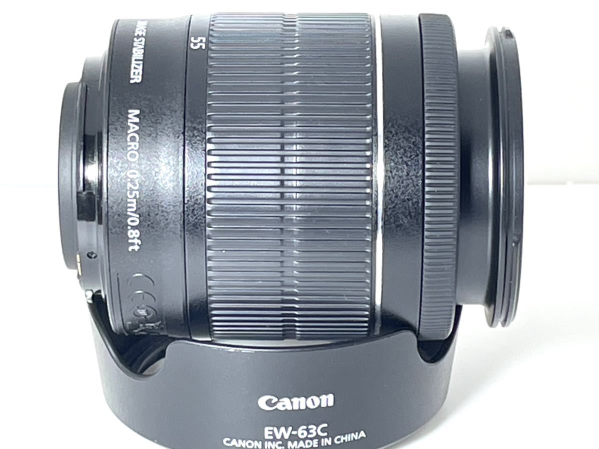 本日値下げ 極上美品 キャノン CANON EF-S 18-55mm F3.5-5.6 IS STM オリジナルフード Canon製レンズフィルター 付き Canon EF-S IS 6D レンズセット マクロレンズ