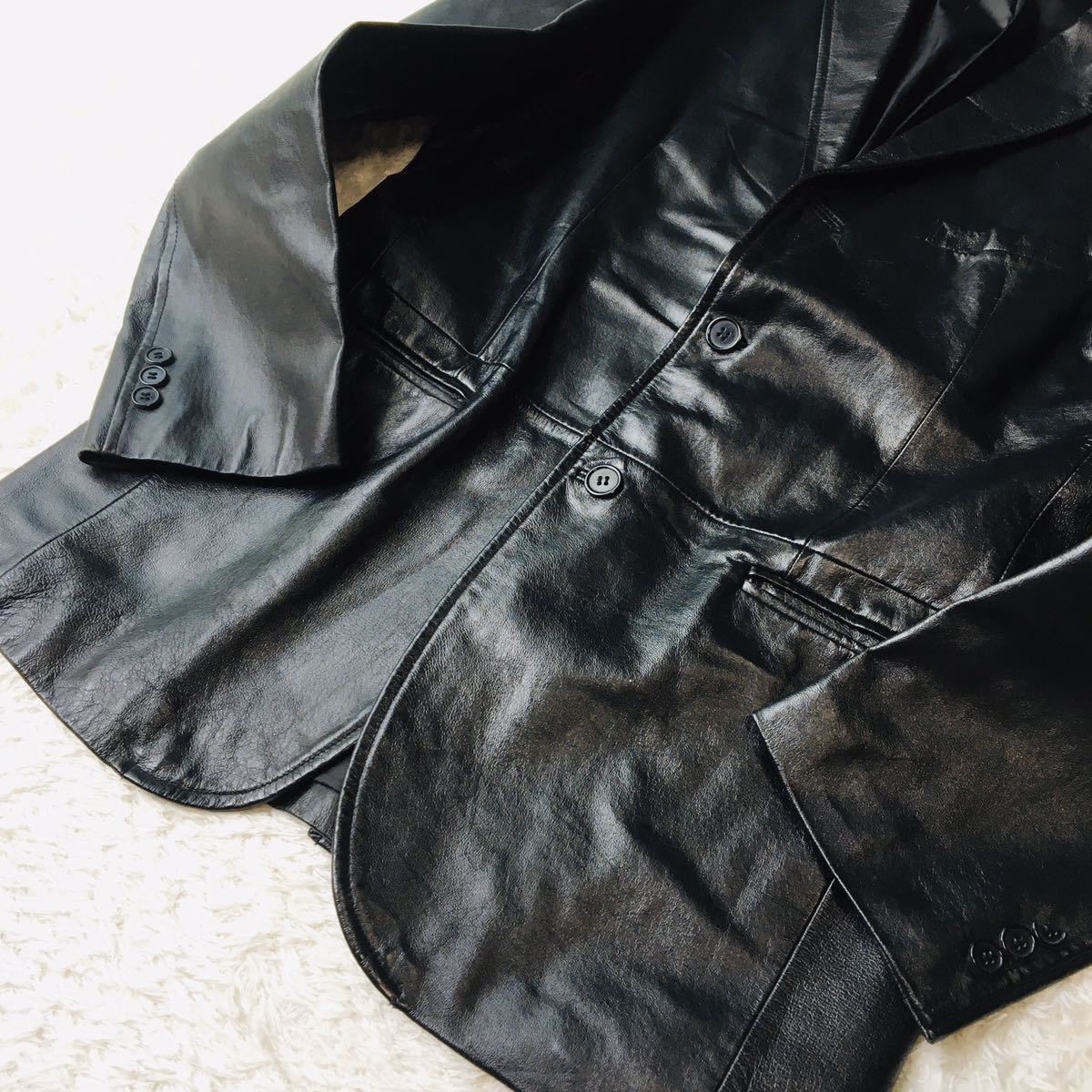 希少XLサイズ！コムサイズム『紳士的佇まい』COMME CA ISM レザー