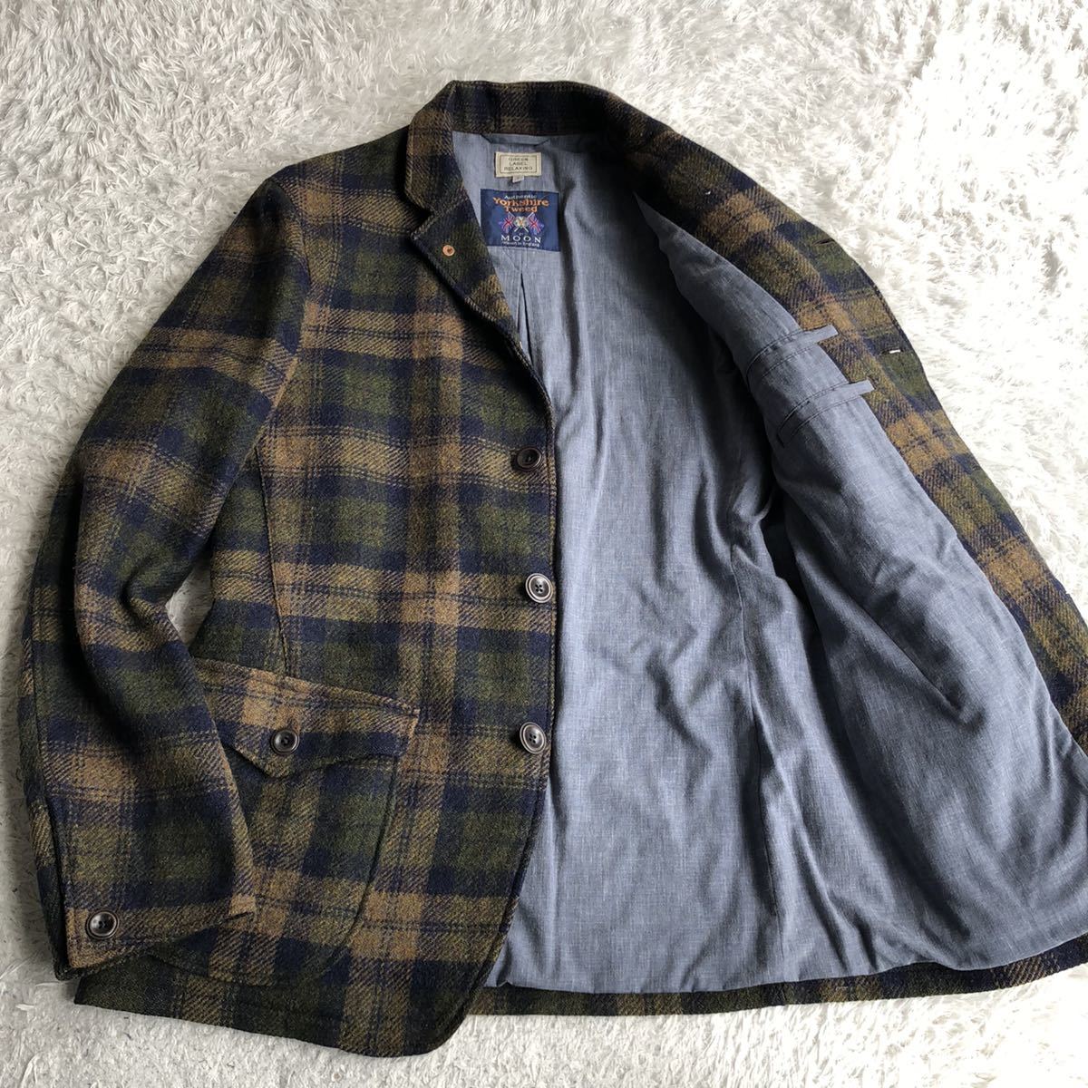 美品】 ユナイテッドアローズ 英国製生地 ツイード ウール ジャケット  