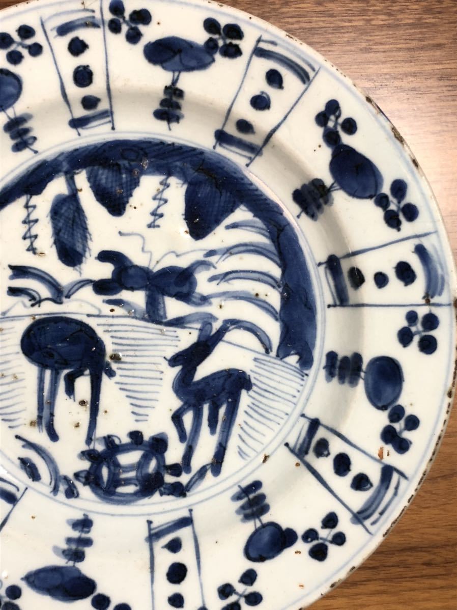 O*T様 中国古玩 明代芙蓉手鹿図染付皿 中国古玩 明代芙蓉手鹿図染付皿 Yahoo!オークション - 堂 中国